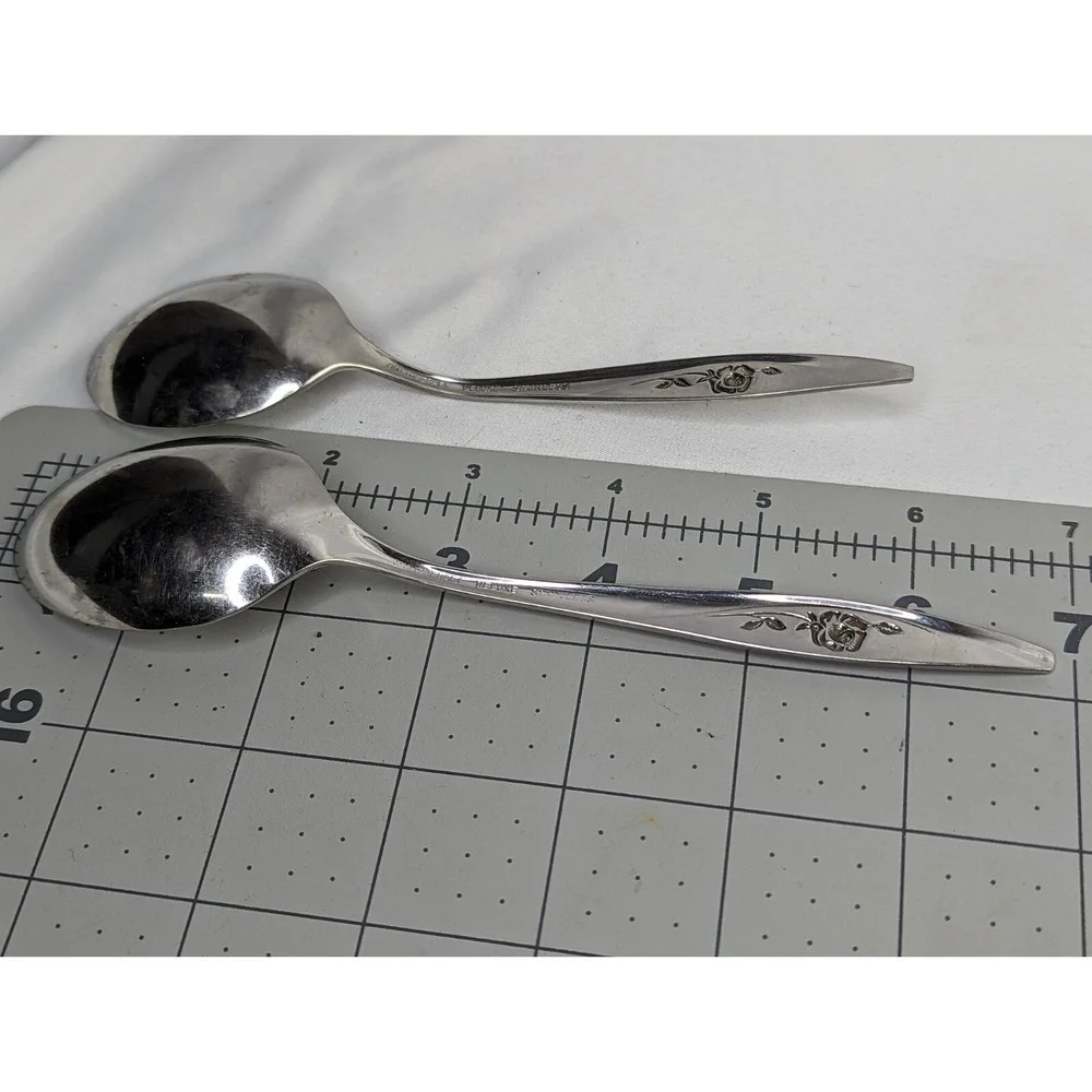 Oneida Lasting Rose 2 Tablespoons 1 Soup Spoon‎ Stainless Flatware Oneidacraft